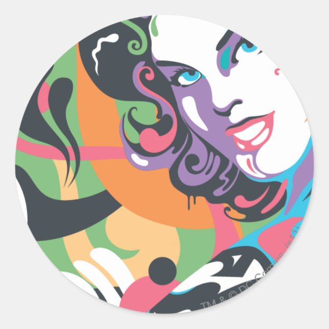 Supergirl Colour Splash Swirls 4 Classic Round Sticker (Front)