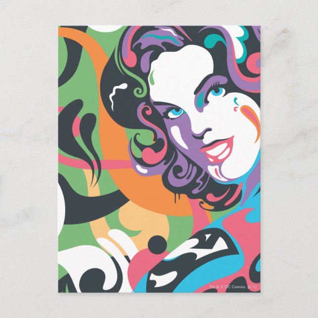 Supergirl Colour Splash Swirls 4 Postcard (Front)