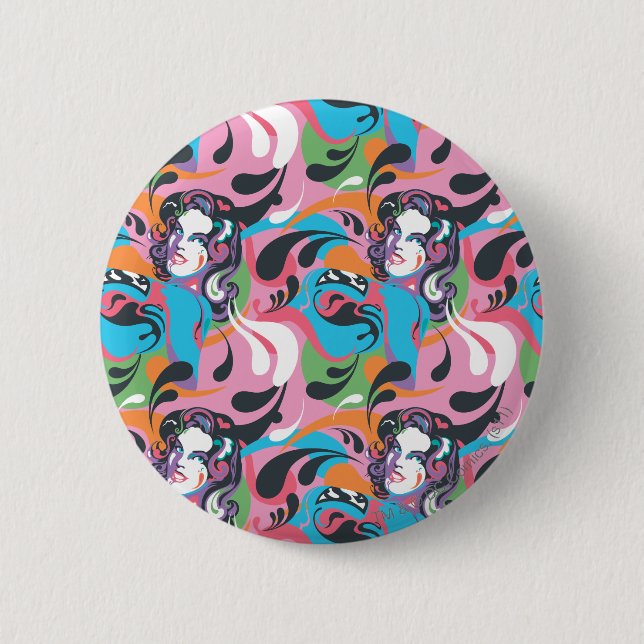 Supergirl Colour Splash Swirls Pattern 2 2 Inch Round Button (Front)