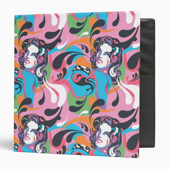 Supergirl Colour Splash Swirls Pattern 2 Binder (Front/Inside)