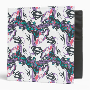 Supergirl Colour Splash Swirls Pattern 3 Binder