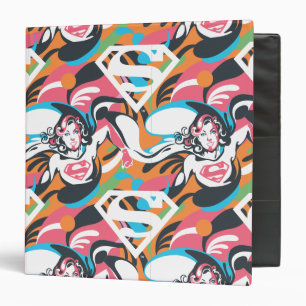 Supergirl Colour Splash Swirls Pattern 4 Binder