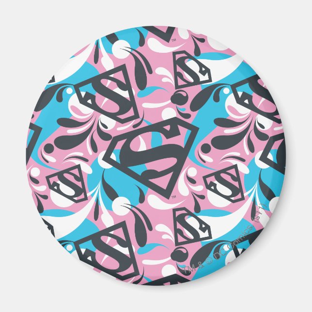 Supergirl Colour Splash Swirls Pattern 6 Magnet (Front)