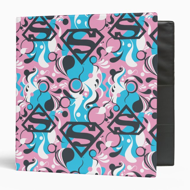 Supergirl Colour Splash Swirls Pattern 7 Binder (Front/Inside)