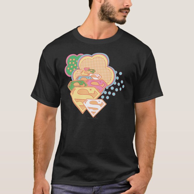 Supergirl Colourful Cloud Logo T-Shirt (Front)