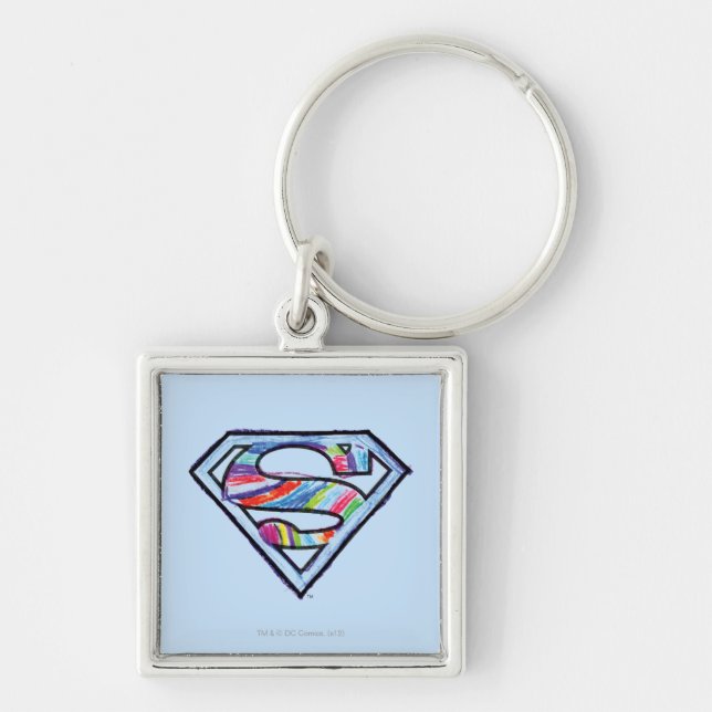Supergirl Colourful Sketch Logo Keychain (Front)