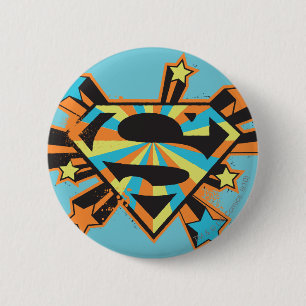 Supergirl Colourful Stars Logo 2 Inch Round Button