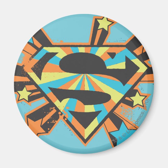 Supergirl Colourful Stars Logo Magnet (Front)