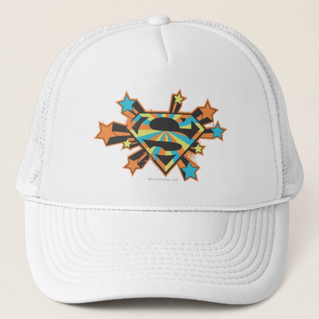 Supergirl Colourful Stars Logo Trucker Hat (Front)