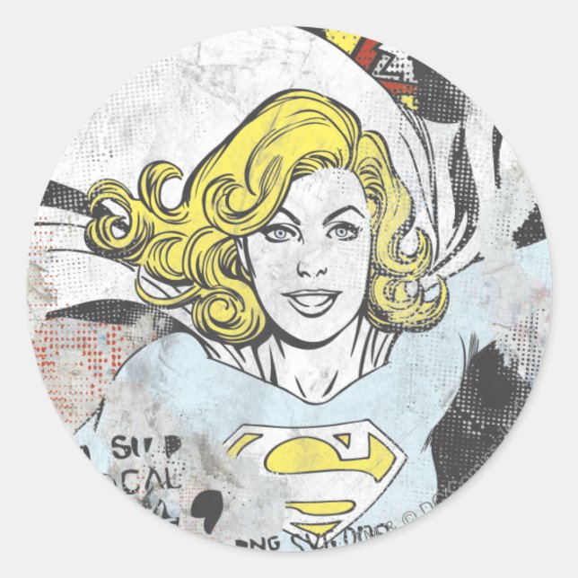 Supergirl Comic Capers 3 Classic Round Sticker (Front)