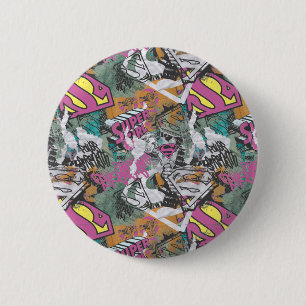 Supergirl Comic Capers Pattern 10 2 Inch Round Button