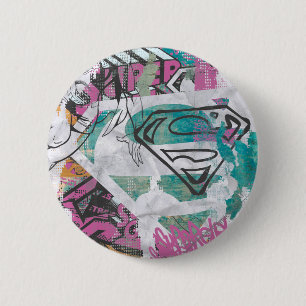 Supergirl Comic Capers Pattern 11 2 Inch Round Button