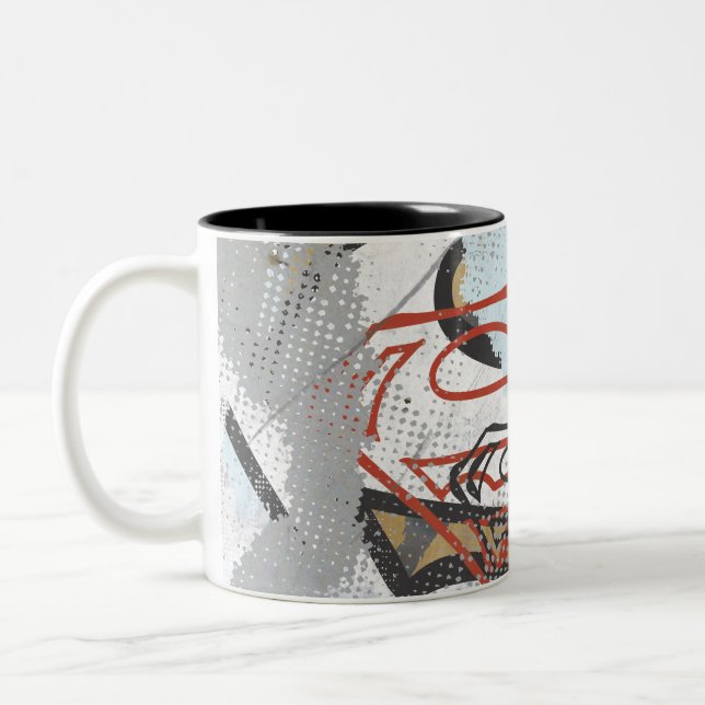 Supergirl Comic Capers Pattern 1 Two-Tone Coffee Mug (Left)