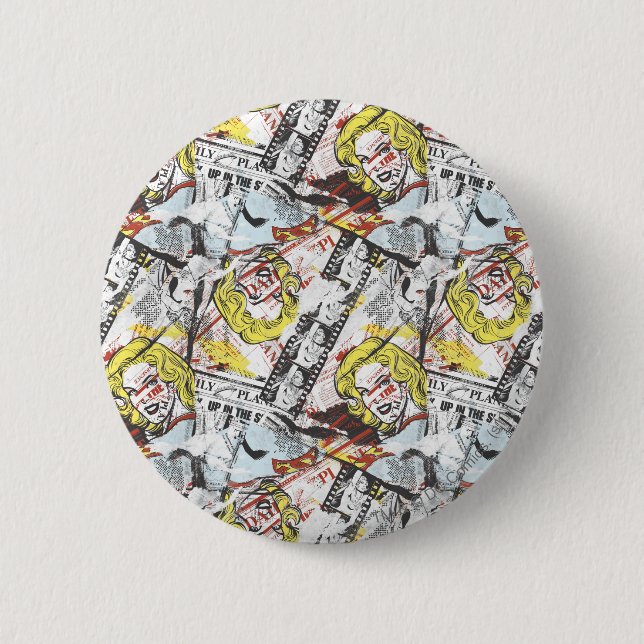 Supergirl Comic Capers Pattern 2 2 Inch Round Button (Front)