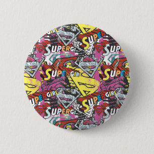 Supergirl Comic Capers Pattern 4 2 Inch Round Button