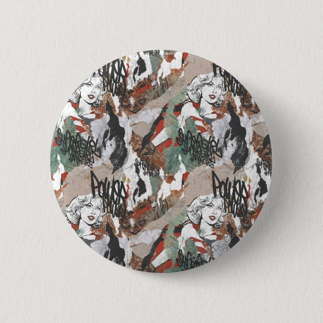 Supergirl Comic Capers Pattern 6 2 Inch Round Button (Front)