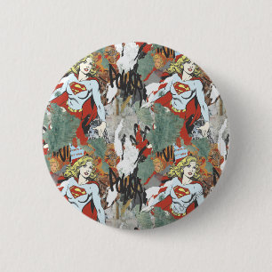 Supergirl Comic Capers Pattern 8 2 Inch Round Button