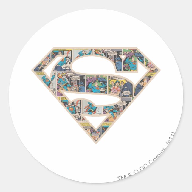 Supergirl Comic Strip Logo Classic Round Sticker (Front)