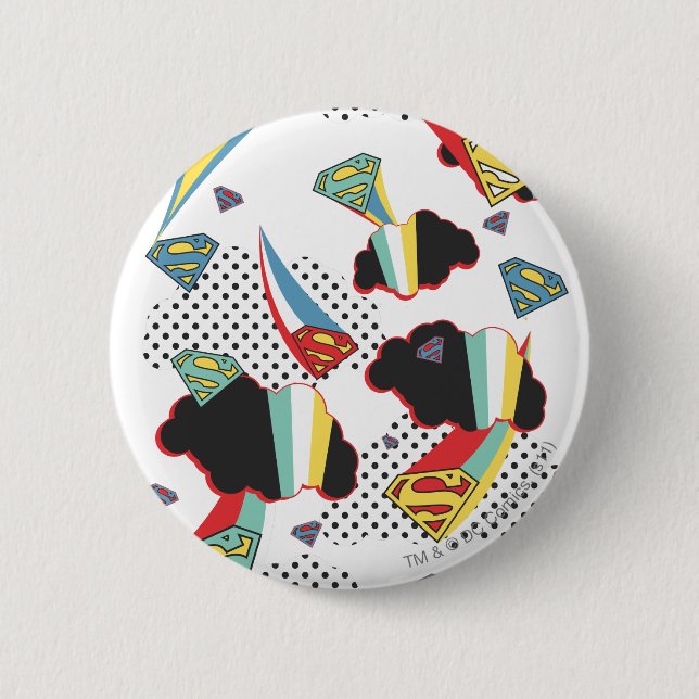 Supergirl Crazy Sky 2 Inch Round Button (Front)