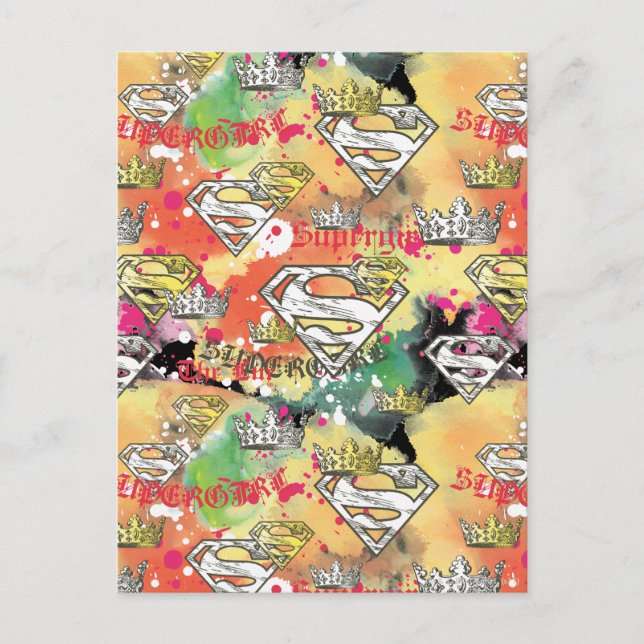 Supergirl Crown Pattern Postcard (Front)