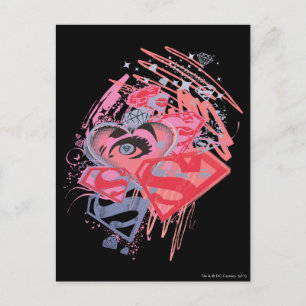 Supergirl Diamonds and Lips Postcard