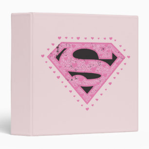 Supergirl Distressed Logo Black and Pink Binder