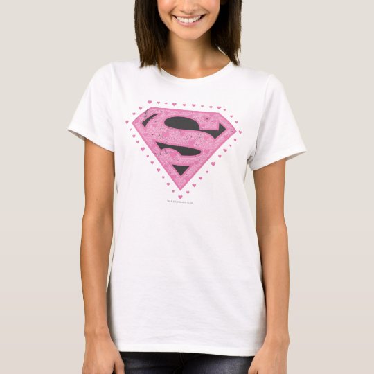 Supergirl Distressed Logo Black and Pink T-Shirt