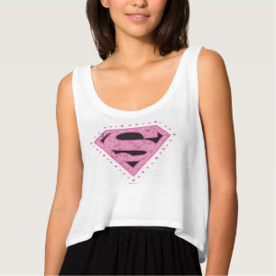 Supergirl Distressed Logo Black and Pink T-Shirt