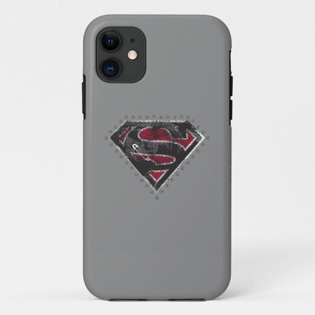 Supergirl Distressed Logo Black and Red Case-Mate iPhone Case (Back)