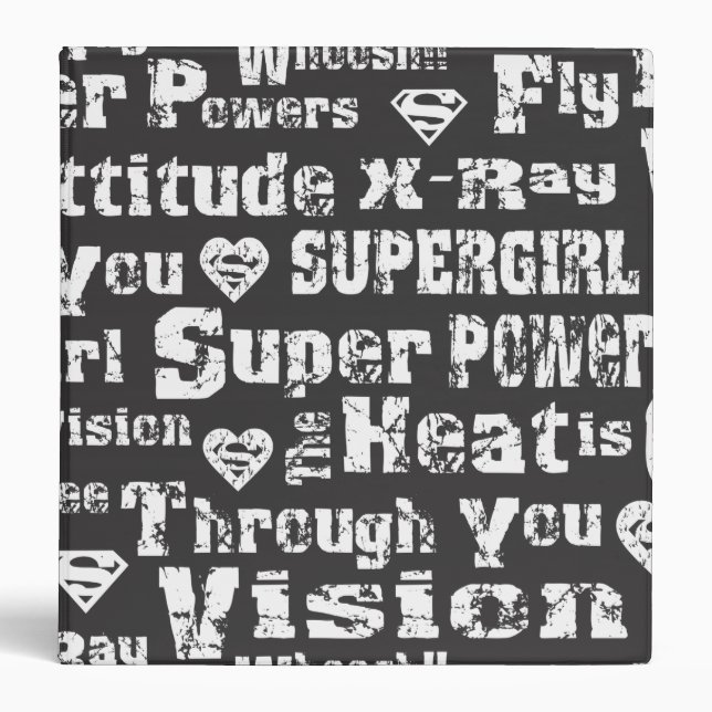 Supergirl Distressed Text Binder (Front)