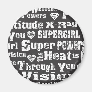Supergirl Distressed Text Magnet