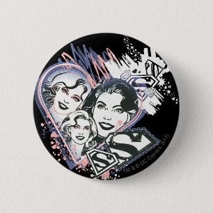 Supergirl Face Collage 2 Inch Round Button