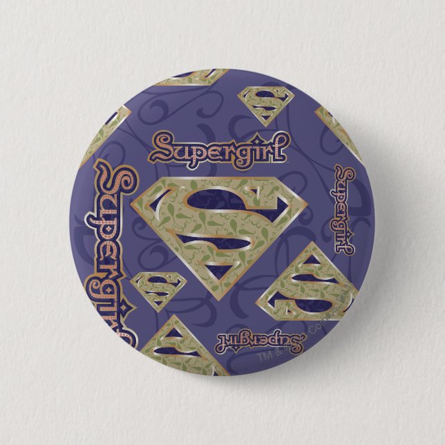 Supergirl Fancy Logo Collage 2 Inch Round Button (Front)
