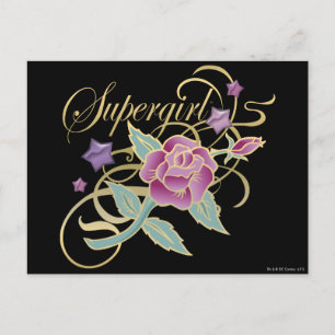 Supergirl Fancy Roses Postcard