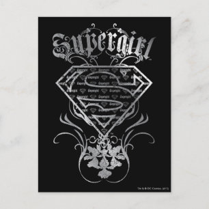 Supergirl Fancy Silver Logo Postcard