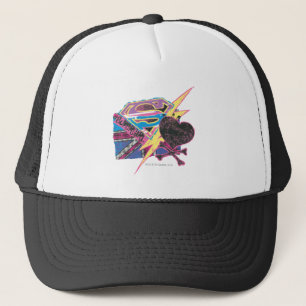 Supergirl Flag and Crossbones Trucker Hat