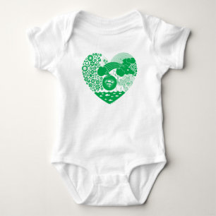 Supergirl Floral Peace Heart Graphic Baby Bodysuit