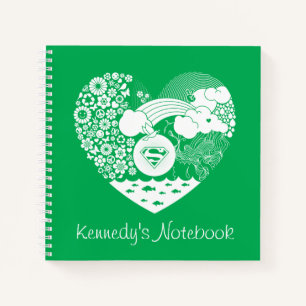 Supergirl Floral Peace Heart Graphic Notebook