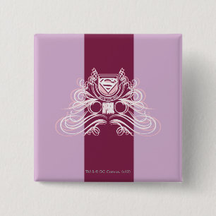 Supergirl Flourish Design 2 Inch Square Button