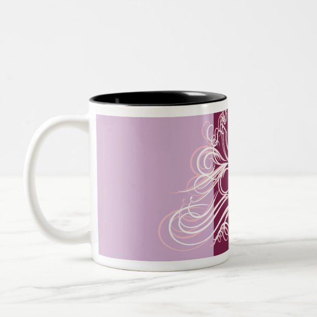 Supergirl Flourish Design Two-Tone Coffee Mug (Left)