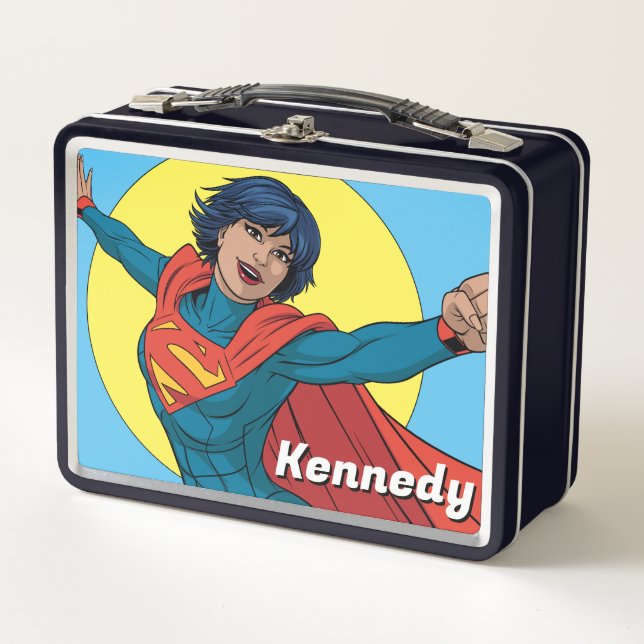 Supergirl Flying in Blue Suit Metal Lunch Box (Front)