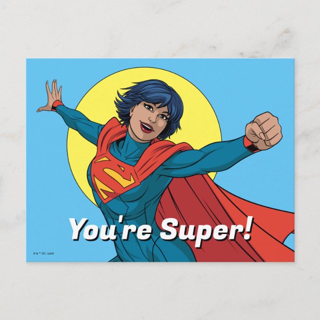 Supergirl Flying in Blue Suit Postcard (Front)