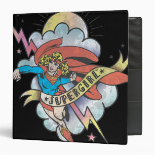 Supergirl Flying Lightning Tattoo Binder