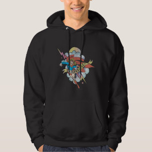 Supergirl Flying Lightning Tattoo Hoodie