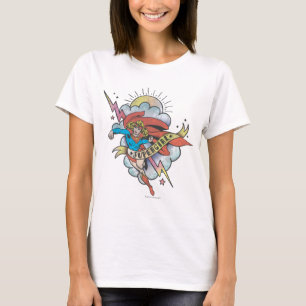 Supergirl Flying Lightning Tattoo T-Shirt