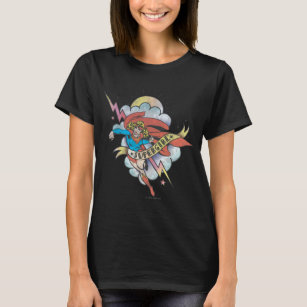 Supergirl Flying Lightning Tattoo T-Shirt