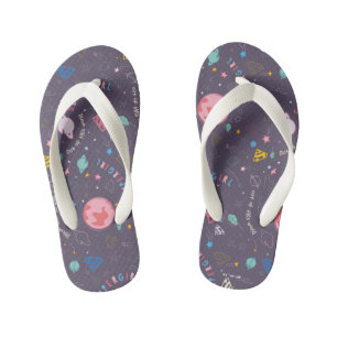 Supergirl Flying Upwards Illustration Kid's Flip Flops