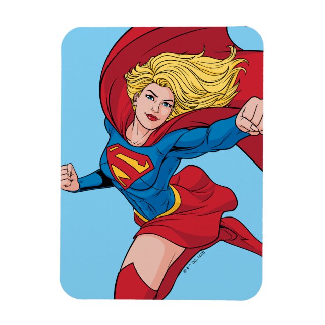 Supergirl Flying Upwards Illustration Magnet (Vertical)