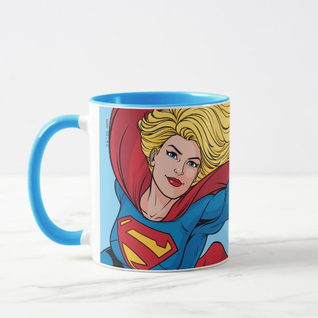 Supergirl Flying Upwards Illustration Mug (Left)
