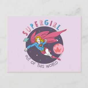Supergirl Flying Upwards Illustration Postcard